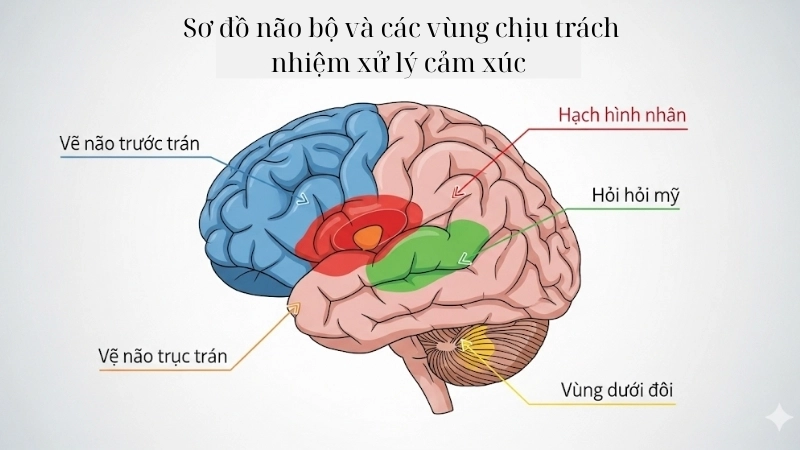  Sơ đồ não bộ và các vùng chịu trách nhiệm xử lý cảm xúc