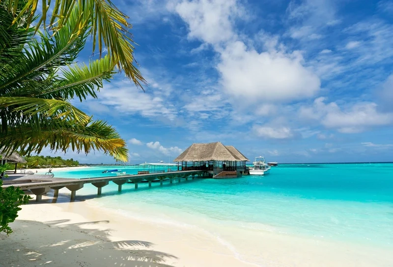 Ngắm biển xanh tuyệt đẹp tại maldives beach