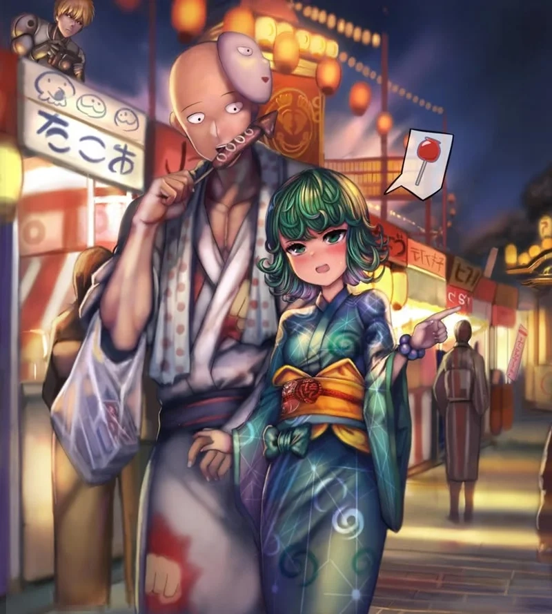 Sáng tạo màn hình với tatsumaki × saitama