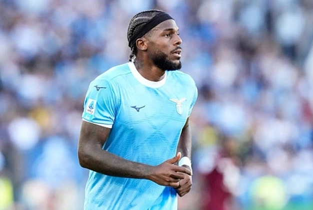 Nuno Tavares ăn mừng trong màu áo câu lạc bộ Lazio tại giải vô địch quốc gia Italia