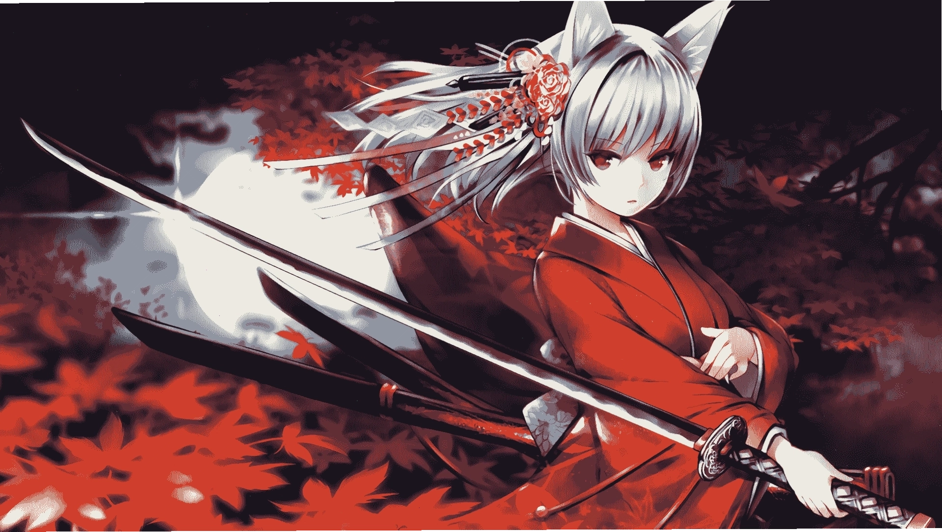 Ảnh anime girl ngầu với ánh mắt lạnh lùng