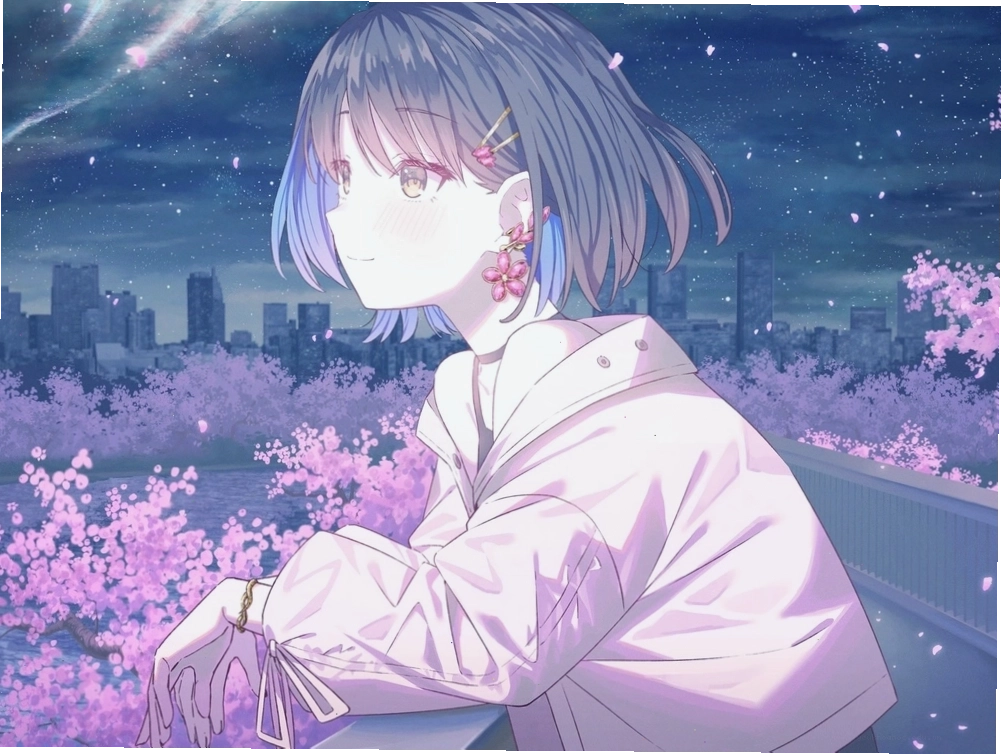 Ảnh anime nữ vô cảm với mái tóc ngắn cá tính