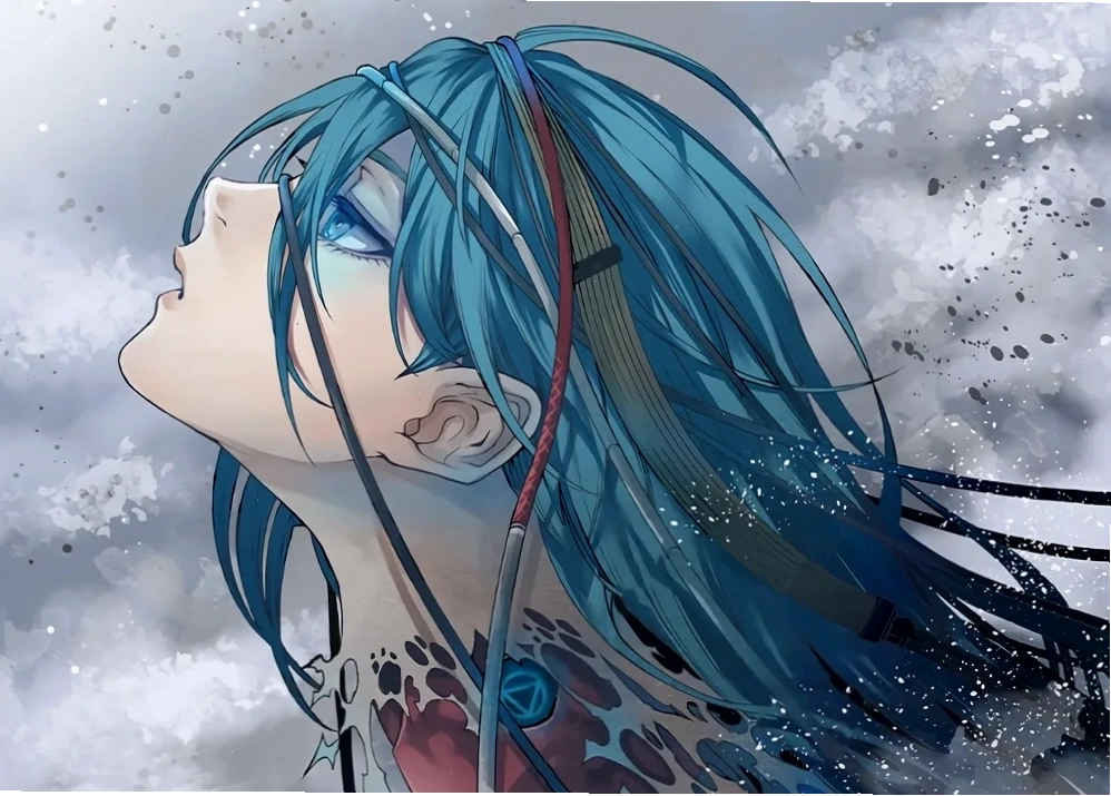 Ảnh anime tóc xanh ngầu và cá tính