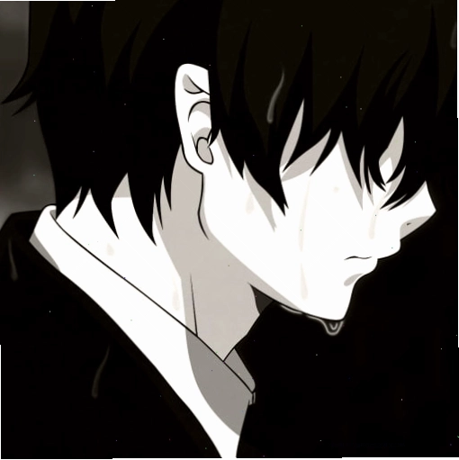 Anime girl buồn bã, nước mắt tuôn rơi