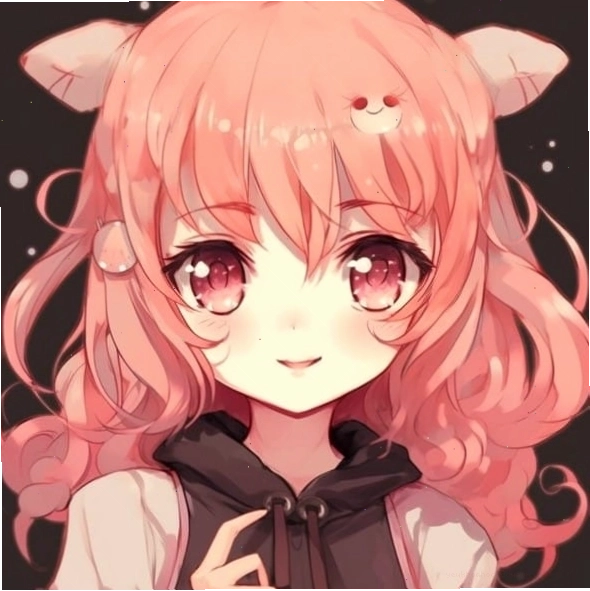 Anime girl dễ thương với đôi mắt lấp lánh