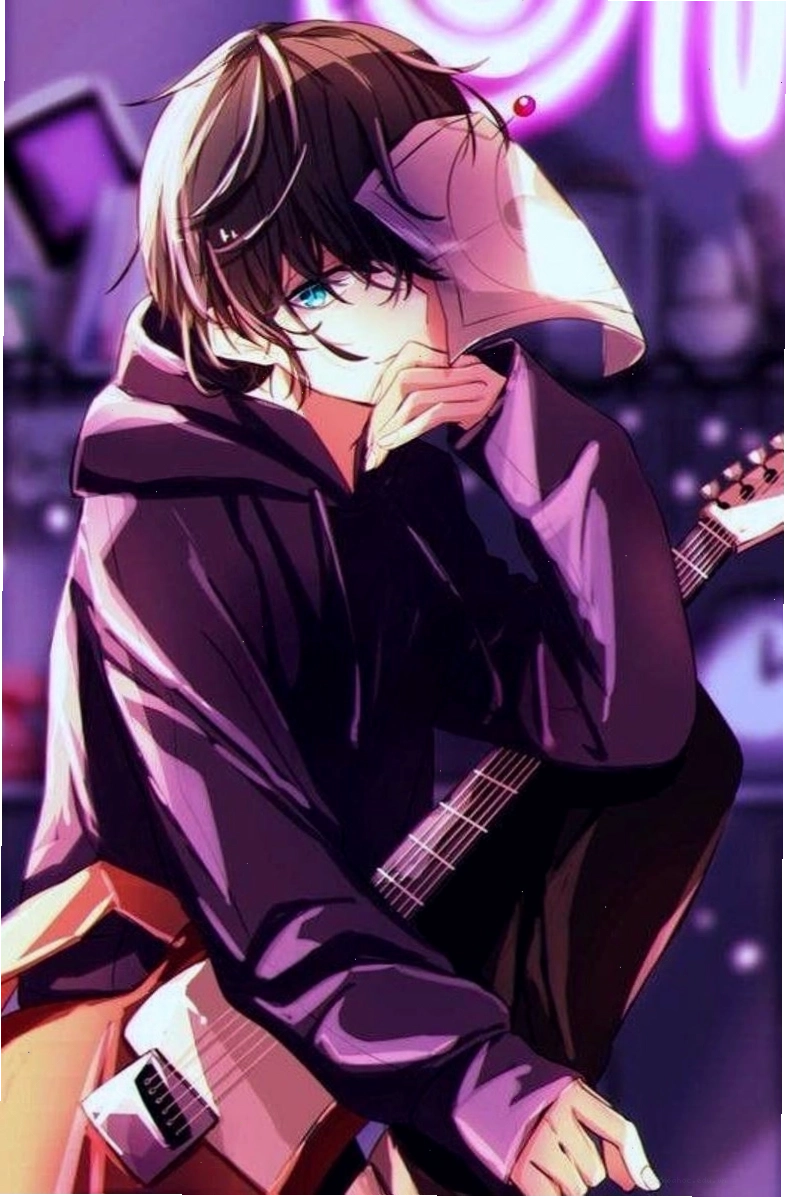 Anime nam với mái tóc bạch kim và trang phục ấn tượng