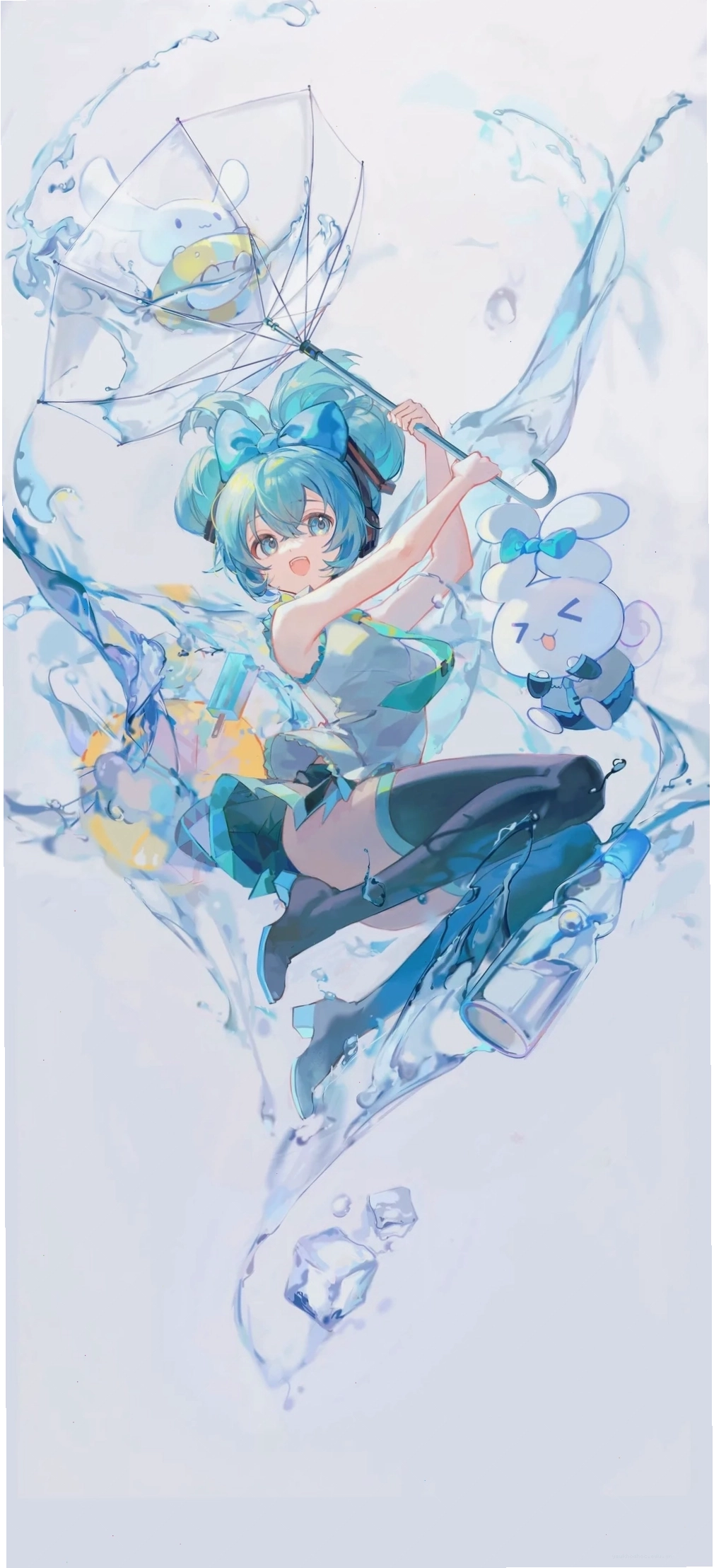 Anime tóc xanh dương 4k với độ phân giải tuyệt vời
