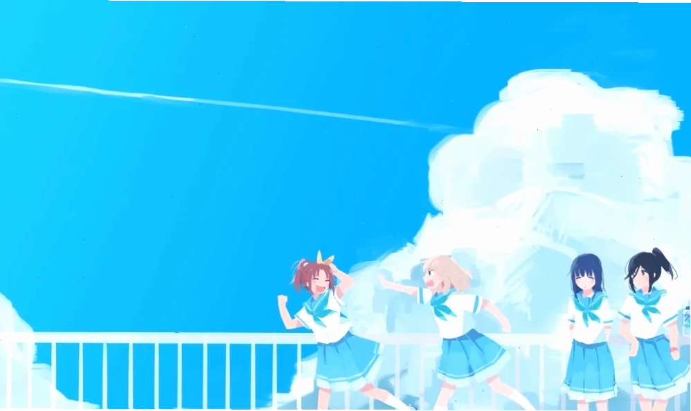 Anime xanh dương cute với nét vẽ đáng yêu