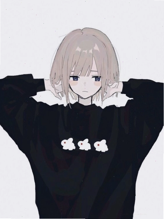 Avatar anime nữ tóc ngắn xinh xắn với đôi mắt to tròn và biểu cảm đáng yêu