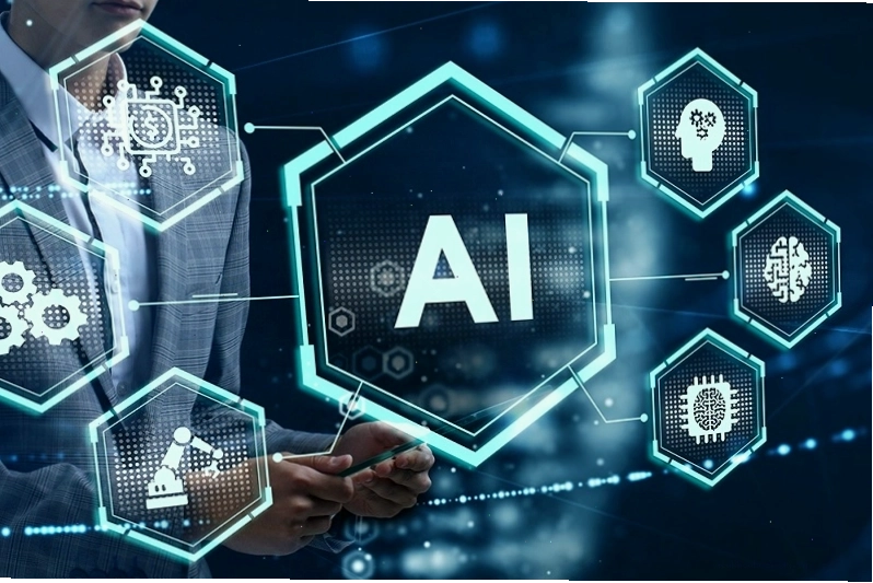 Biểu tượng Trí tuệ Nhân tạo (AI) tượng trưng cho khả năng phân tích và học hỏi của hệ thống thông minh.