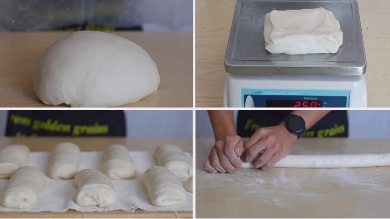 Các bước tạo hình bánh mì dài thủ công