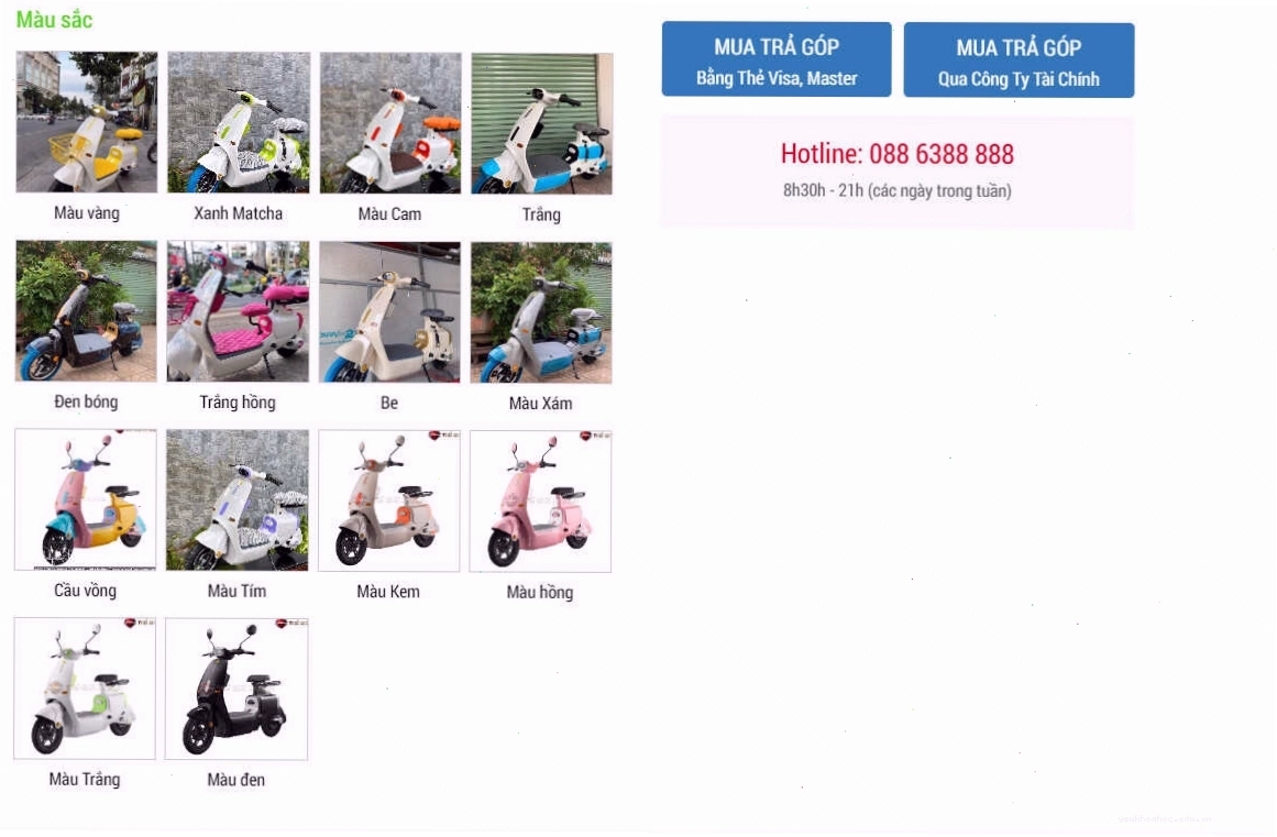 Các phiên bản màu xe đạp điện VC Dylexe K1