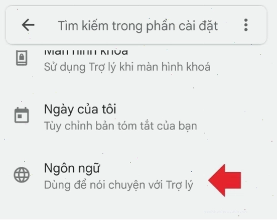 Cài đặt ngôn ngữ Google Assistant