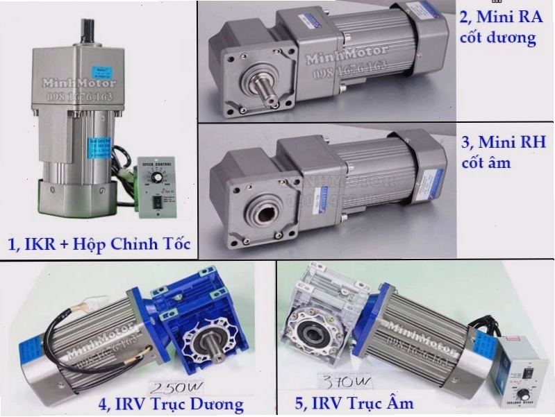 Cận cảnh motor giảm tốc mini 1 pha 220V