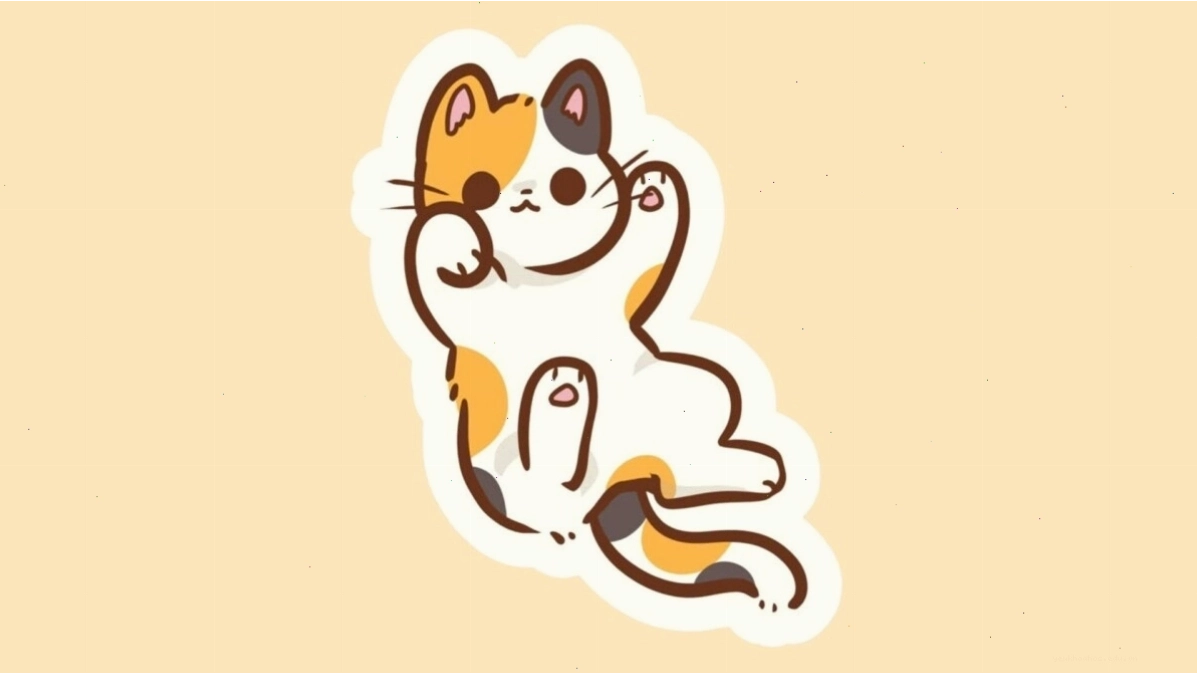 Chú mèo trắng cute anime với đôi mắt to tròn long lanh