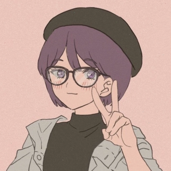 Cô bé anime đeo kính dễ thương, tạo hình đáng yêu