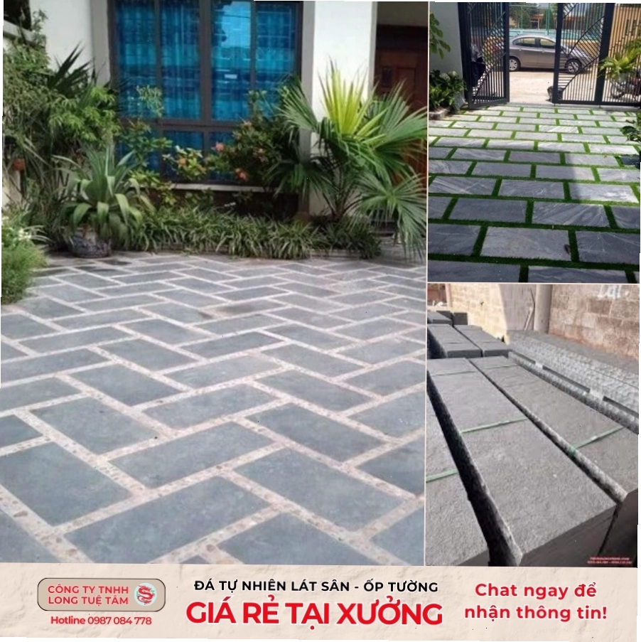Đá sa thạch lát sân vườn tạo lối đi mộc mạc