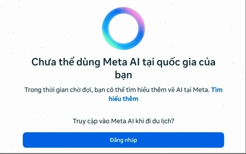 Đăng nhập vào Meta AI bằng tài khoản Facebook hoặc Instagram