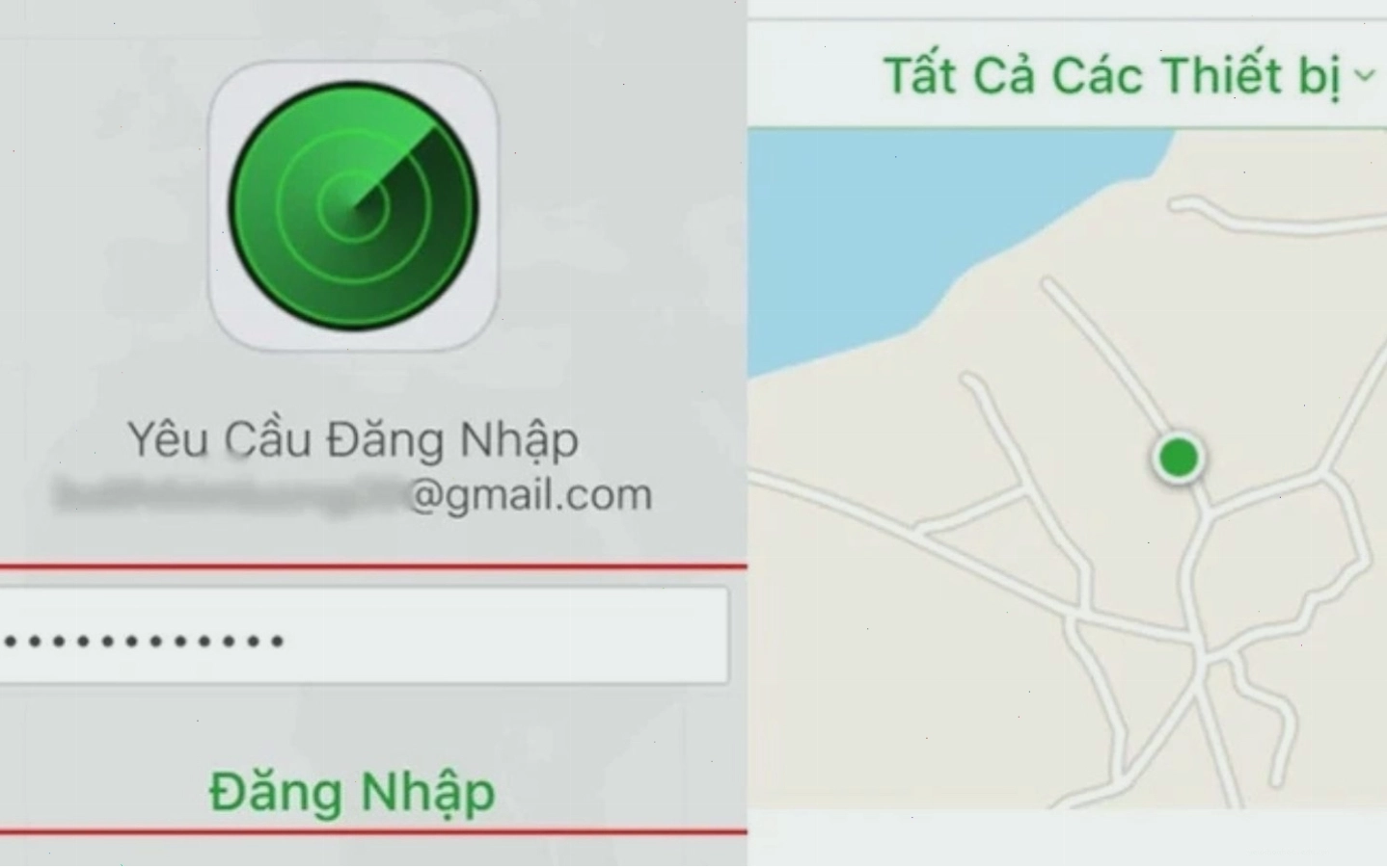 Đăng nhập vào tài khoản iCloud của bạn để sử dụng tính năng Tìm iPhone