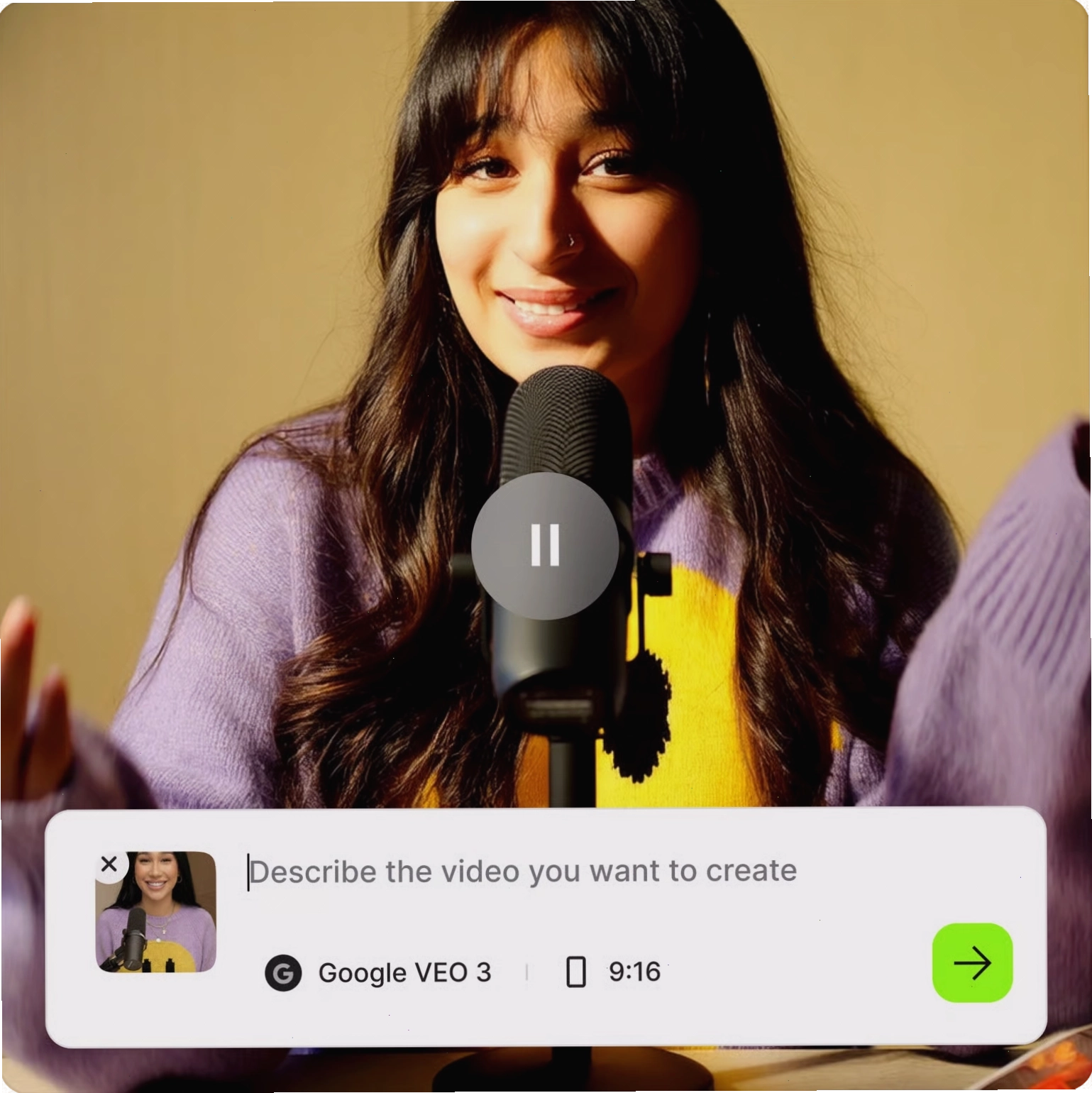 Giao diện công cụ chuyển ảnh thành video trên VEED.IO