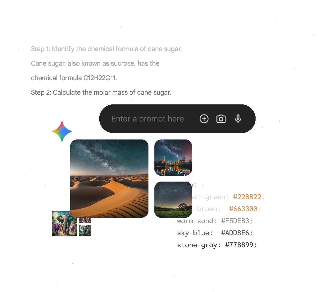 Giao diện Google Gemini ai của Google trên thiết bị di động