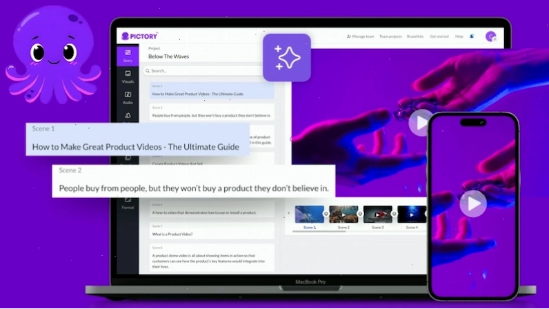 Giao diện Pictory AI giúp biến hình ảnh thành video