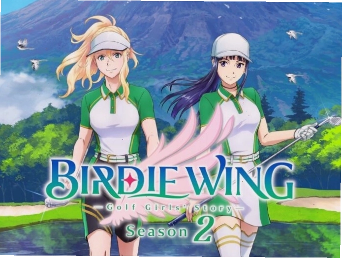 Hai nhân vật nữ anime trong trang phục truyền thống nhìn nhau tình tứ