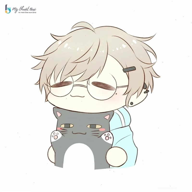 Hình ảnh anime chibi nam dễ thương đang chơi đùa