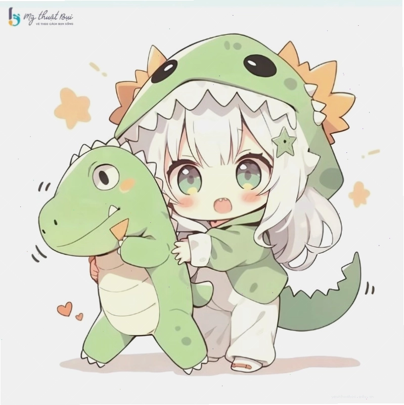 Hình ảnh anime chibi nữ dễ thương trong trang phục cổ vũ