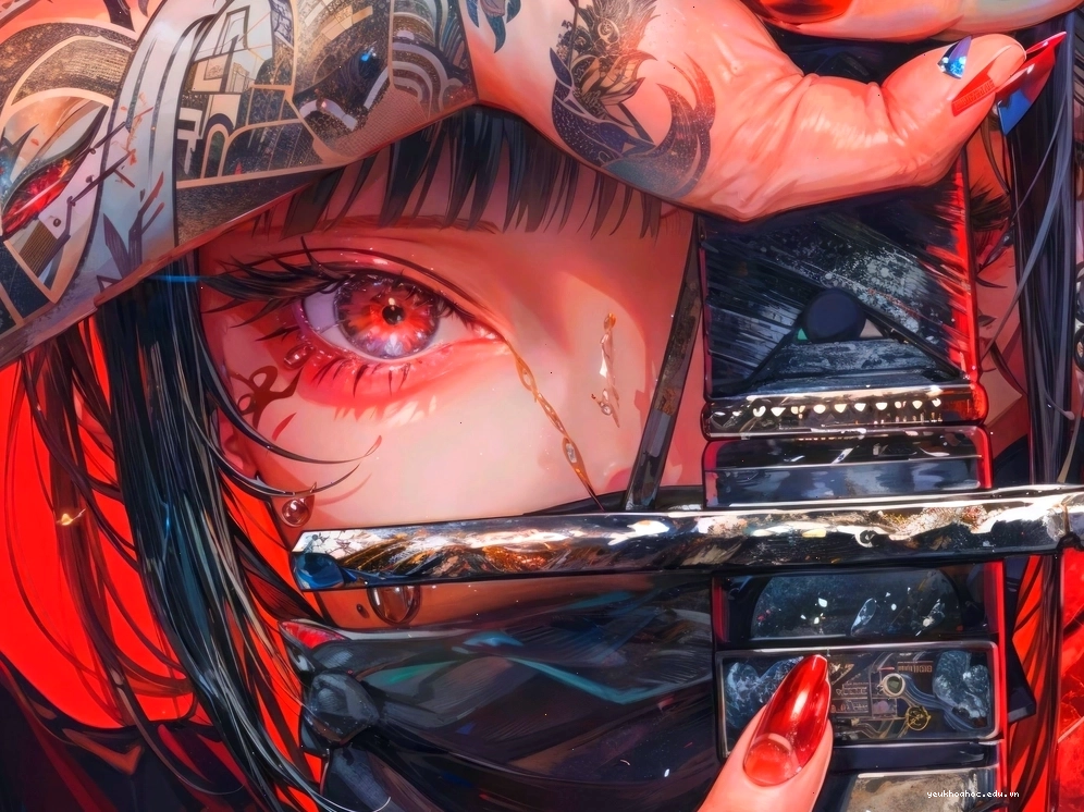 Hình ảnh anime nữ lạnh lùng vô cảm ngầu trong trang phục chiến đấu
