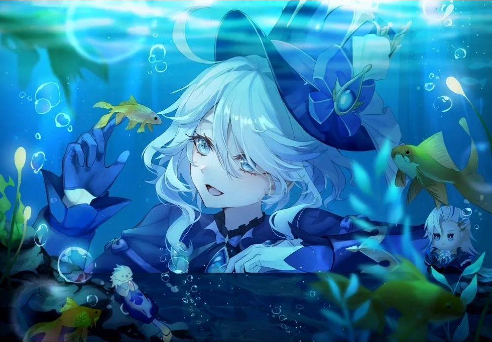Hình ảnh anime nữ tóc xanh dễ thương