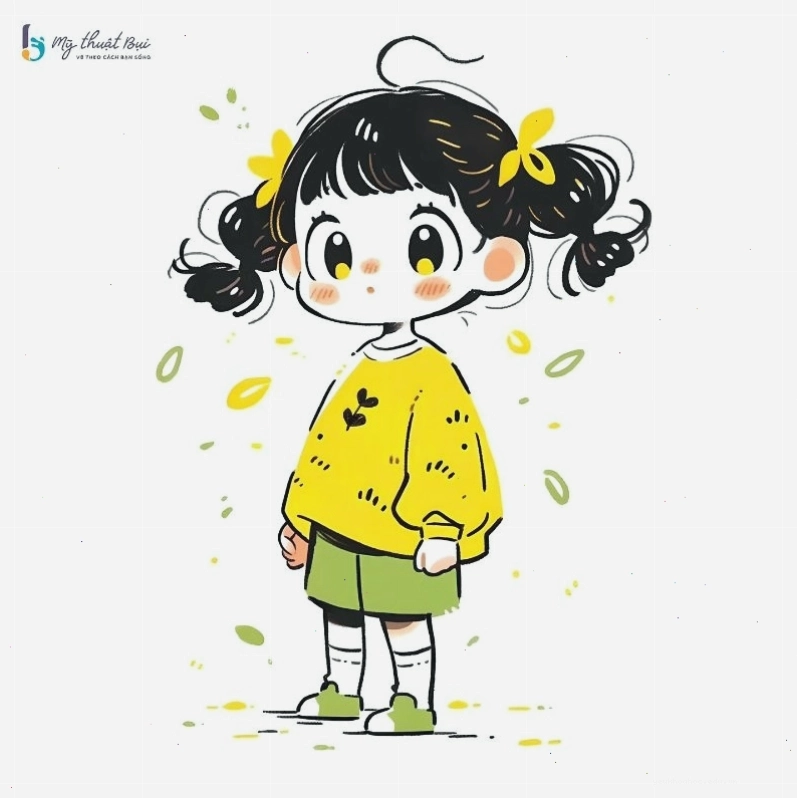 Hình ảnh chibi nữ với biểu cảm ngạc nhiên đáng yêu