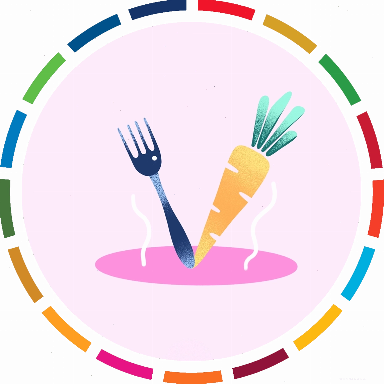 Hình ảnh minh họa fork và cà rốt tượng trưng cho chế độ ăn thực vật