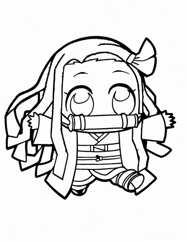 Hình ảnh Nezuko theo phong cách chibi đáng yêu