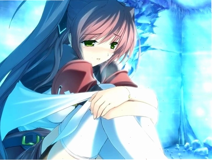 Hình Anime Nữ Buồn ngồi bó gối trong căn phòng cô đơn