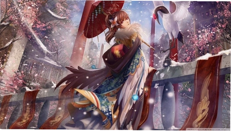 Hình nền Anime 3D phong cảnh rừng cây cổ thụ bí ẩn
