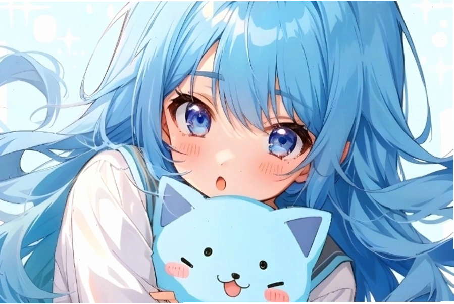 Hình nền anime với tông màu sáng và nhân vật dễ thương