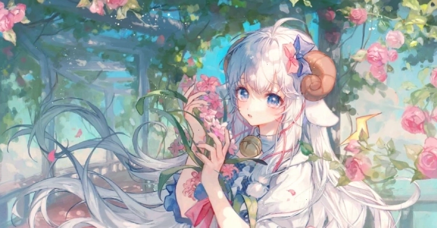 Hình nền máy tính Anime cute với nhân vật nữ tóc hồng