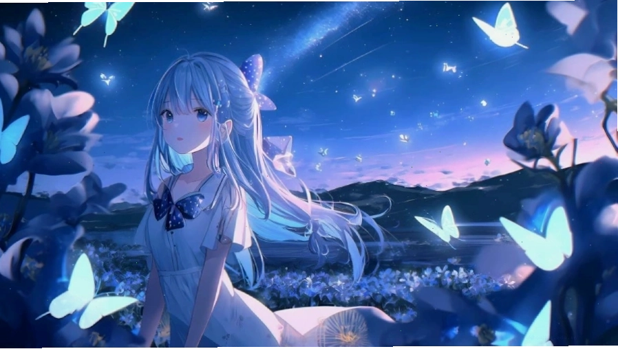 Hình nền máy tính Anime phong cảnh núi non hùng vĩ tuyệt đẹp