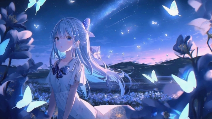 Hình nền máy tính Anime với nhân vật chính diện