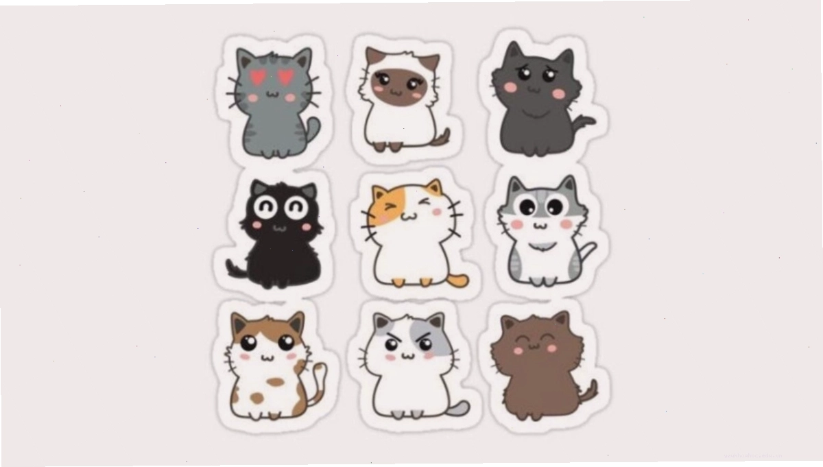 Hình nền mèo anime màu pastel dịu mắt