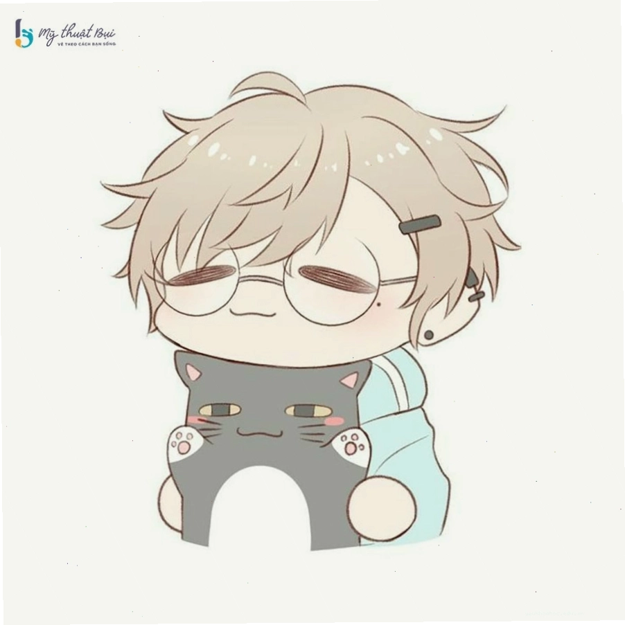 Hình vẽ Chibi nam với biểu cảm ngộ nghĩnh
