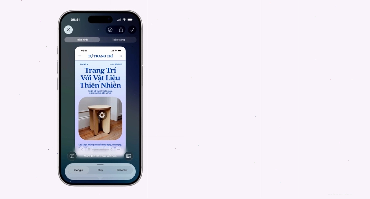 iPhone hiển thị các đối tượng hình ảnh tách biệt khỏi nền