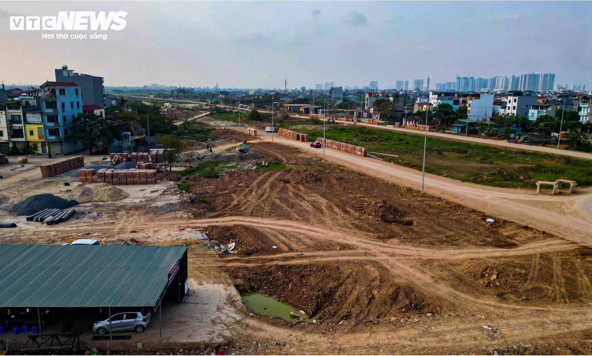 Khu vực đang thi công hạ tầng