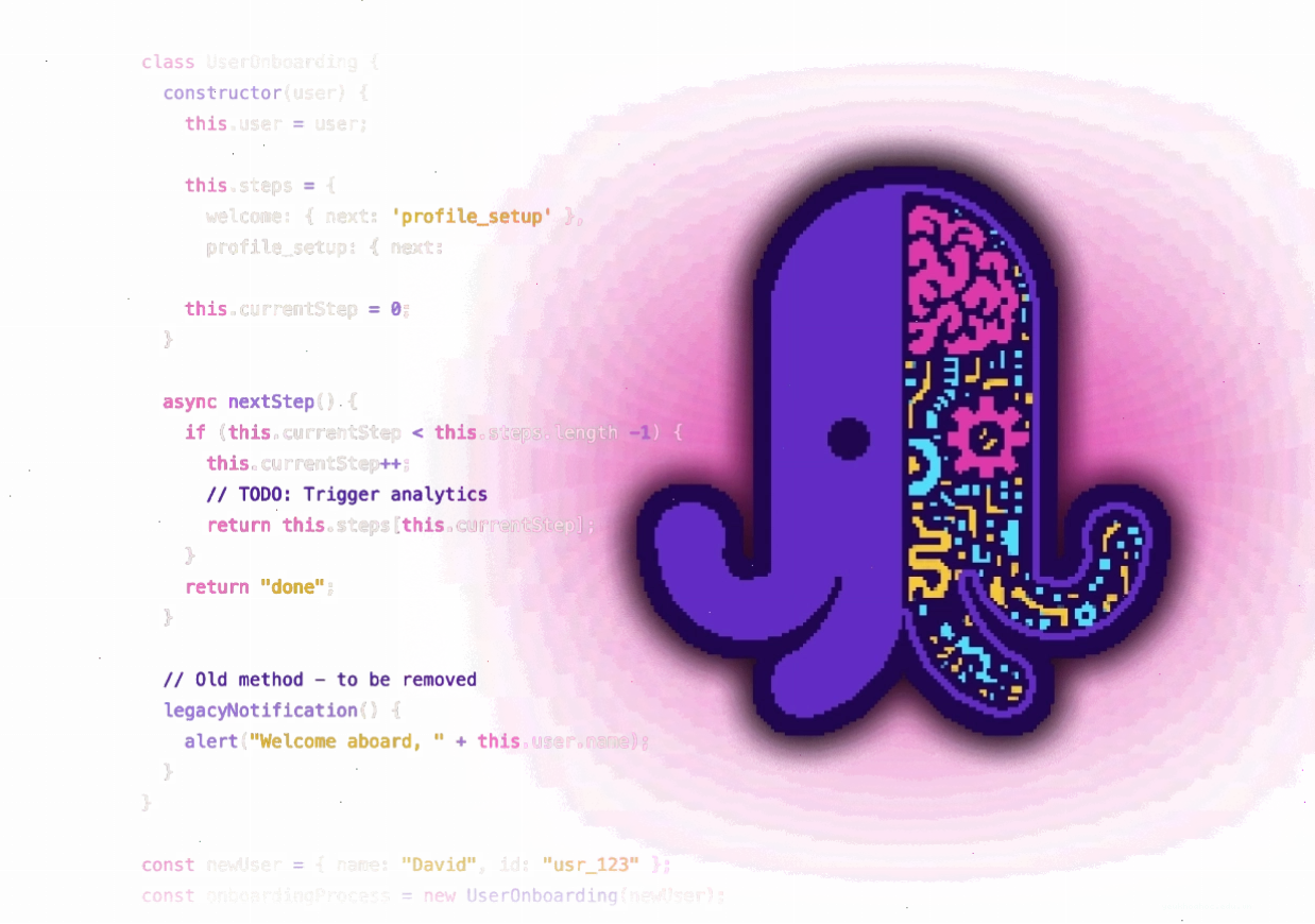 Logo Jules hiển thị trên trình soạn thảo mã code