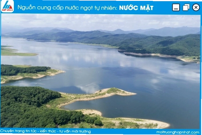 Minh họa nguồn nước mặt như sông, hồ có thể cung cấp nước cho tầng nước ngầm