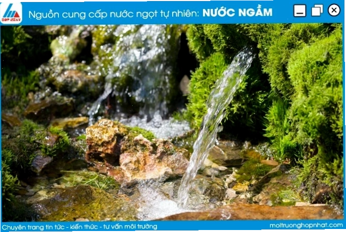Minh họa nguồn nước ngầm tự nhiên, trong lành, không liên quan đến nước biển mặn