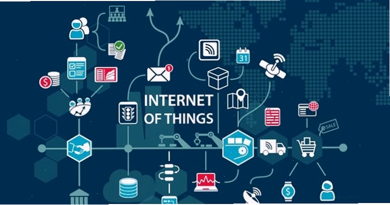 Minh họa về mạng lưới Internet of Things (IoT) kết nối các thiết bị trong thành phố thông minh.