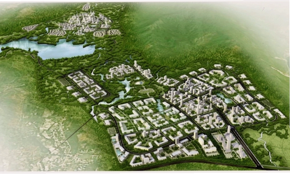 Một góc khác của Khu công nghệ cao Đà Nẵng với cây xanh bao quanh