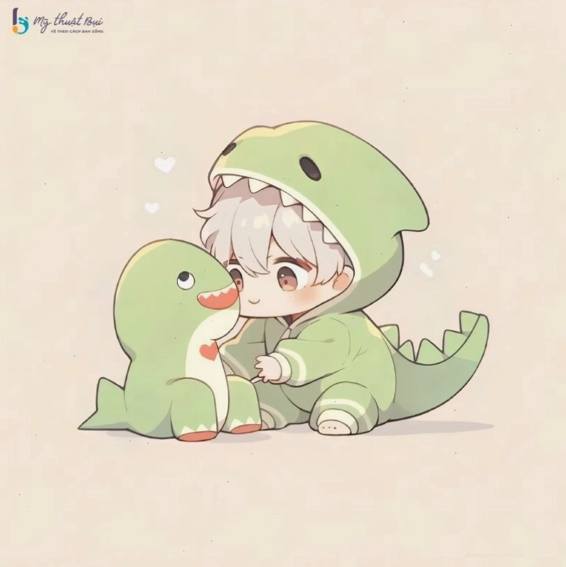 Nhân vật nam anime chibi với phong cách năng động